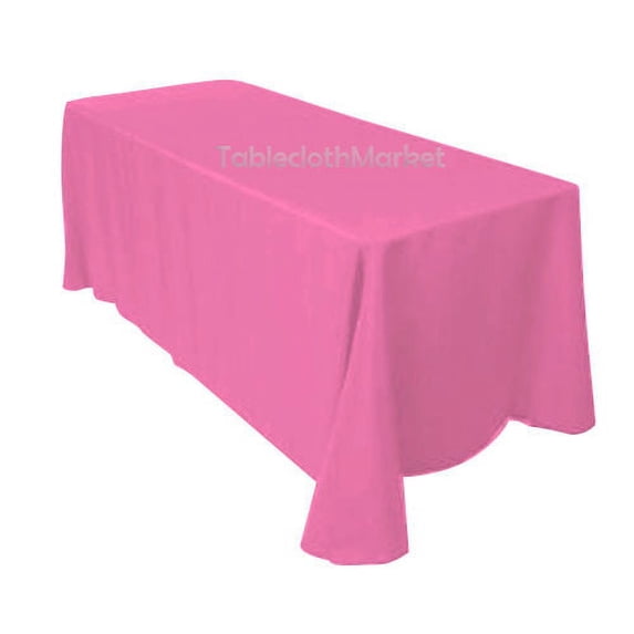 12 pack 90"×132" Tablecloths 100% Polyester 25 COLORS Wholesale Wedding Catering", (Color: Pink)