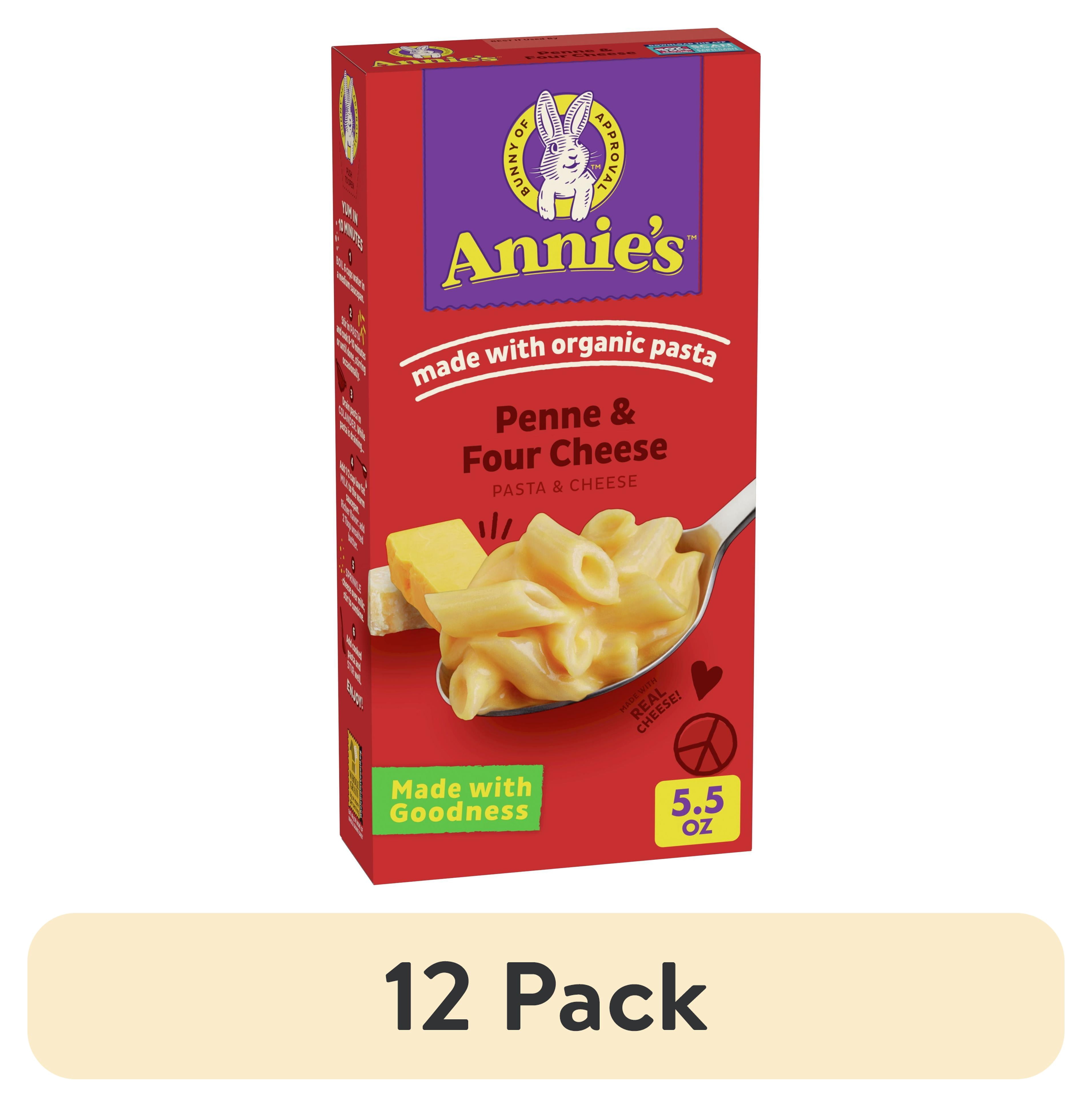 (12 pack) Annie's Penne and Four Cheese, Made with Organic Pasta and Real Cheese, 5.5 oz
