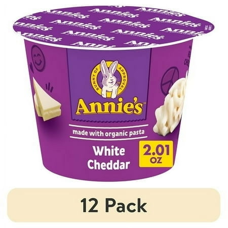 (12 pack) Annie's Organic White Cheddar Mac and Cheese Cup, 2.01 oz