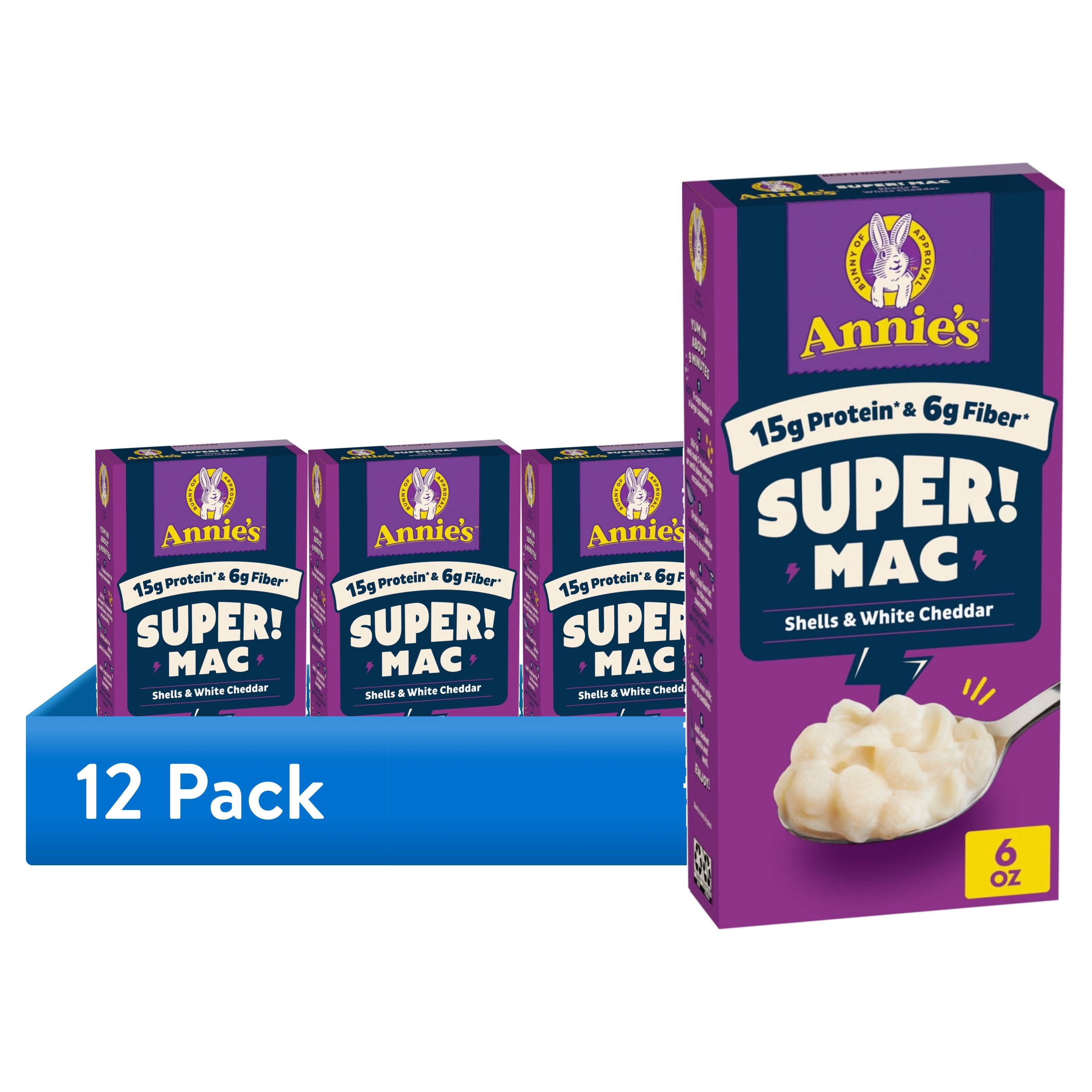 (12 pack) Annie's Super! Mac, Macaroni And Cheese, Shells and White ...