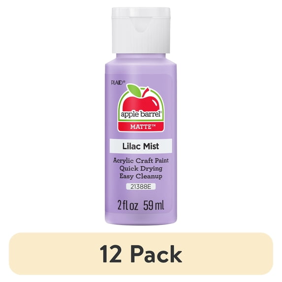 (12 pack) Apple Barrel Acrylic Craft Paint, Matte Finish, Lilac Mist, 2 fl oz