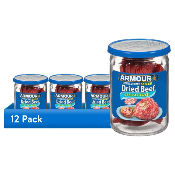 (12 pack) Armour Star Sliced Dried Beef, 9g Protein Per Serving, Canned Meat, 2.25 oz. Can