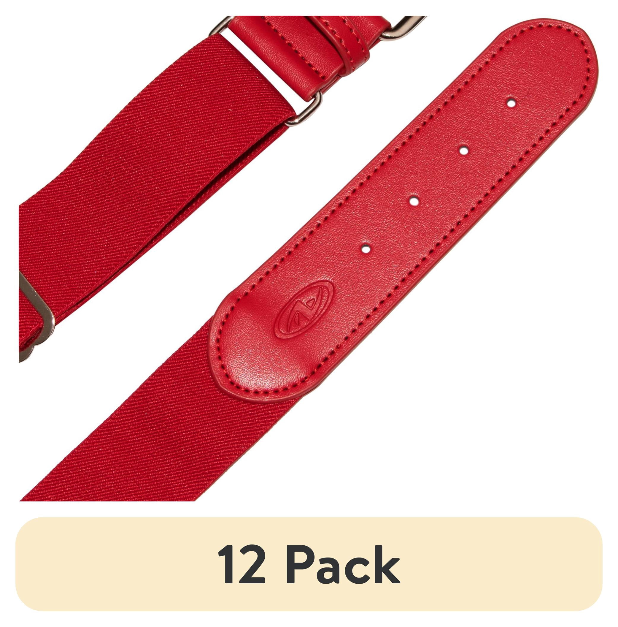 (12 pack) Athletic Works Adult Adjustable Baseball/Softball Belt, Red