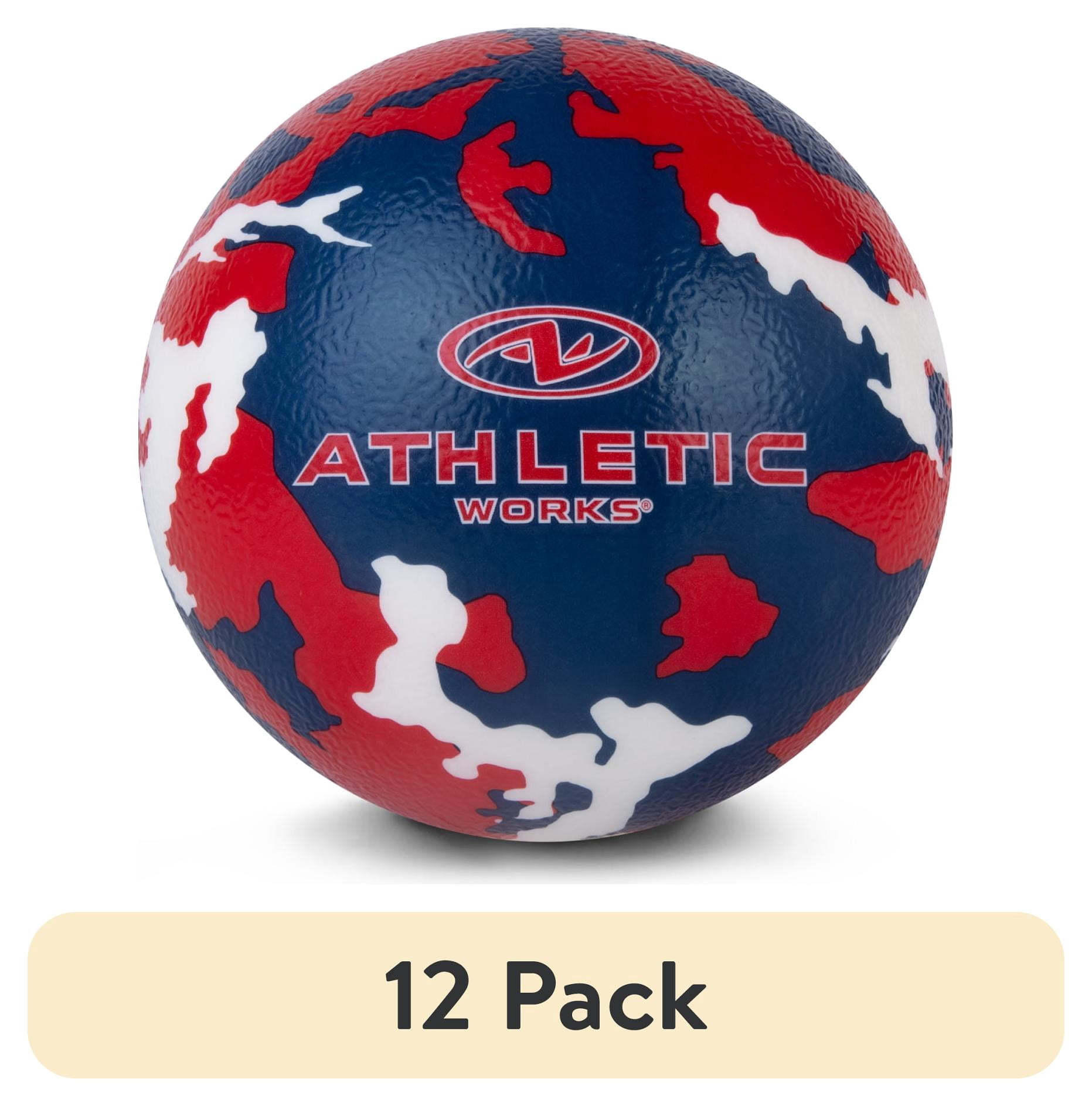 (12 pack) Athletic Works Americana Camo Dodgeball, 7 in, Child 3 Years & up, Red, White and Blue