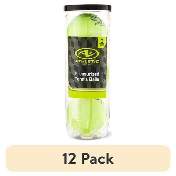 (12 pack) Athletic Works Pressurized Tennis Balls, 3-pack, All Court Use