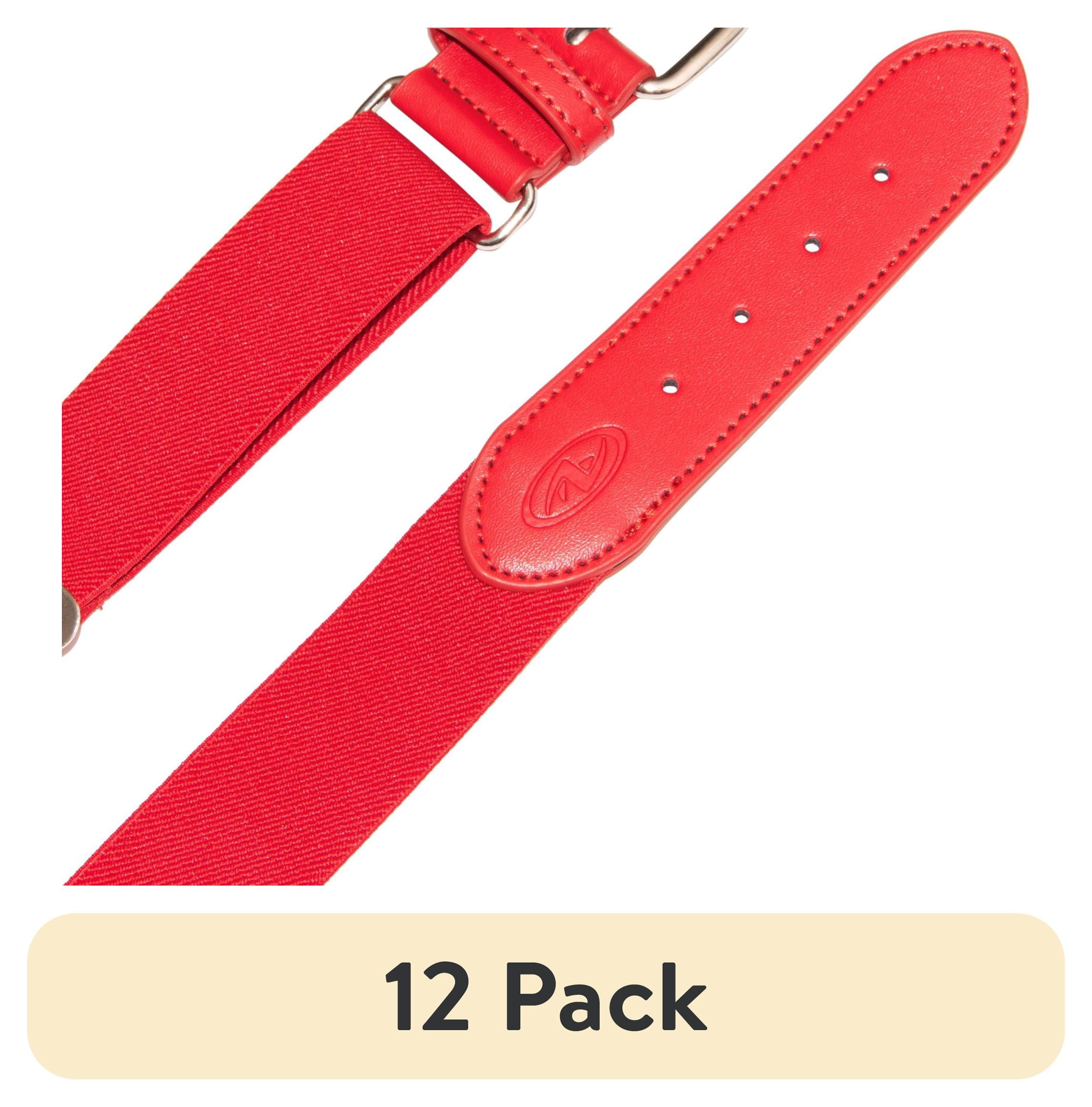 (12 pack) Athletic Works Youth Adjustable Baseball/Softball Belt, Red