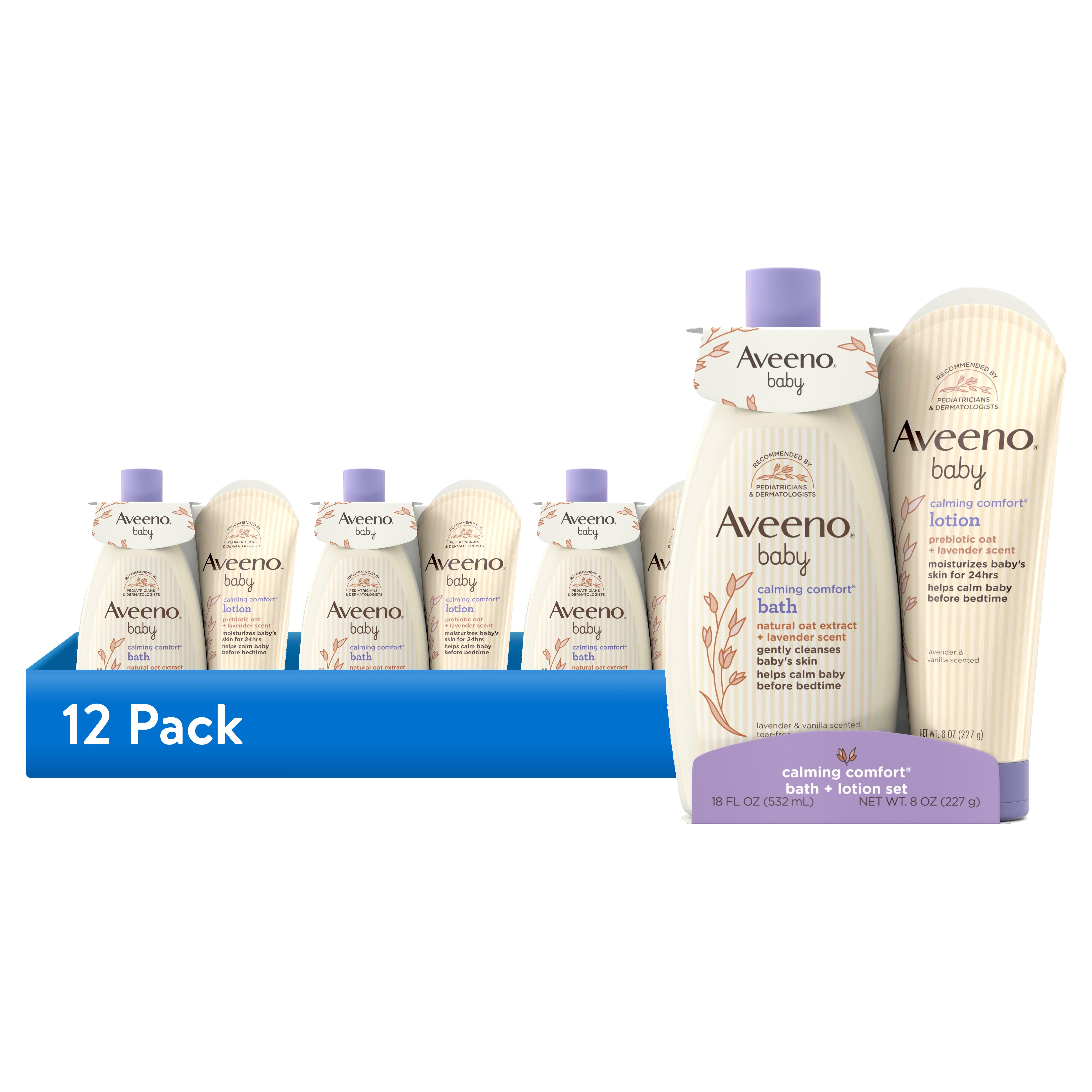 (12 pack) Aveeno Baby Calming Comfort Bath and Body Lotion Set