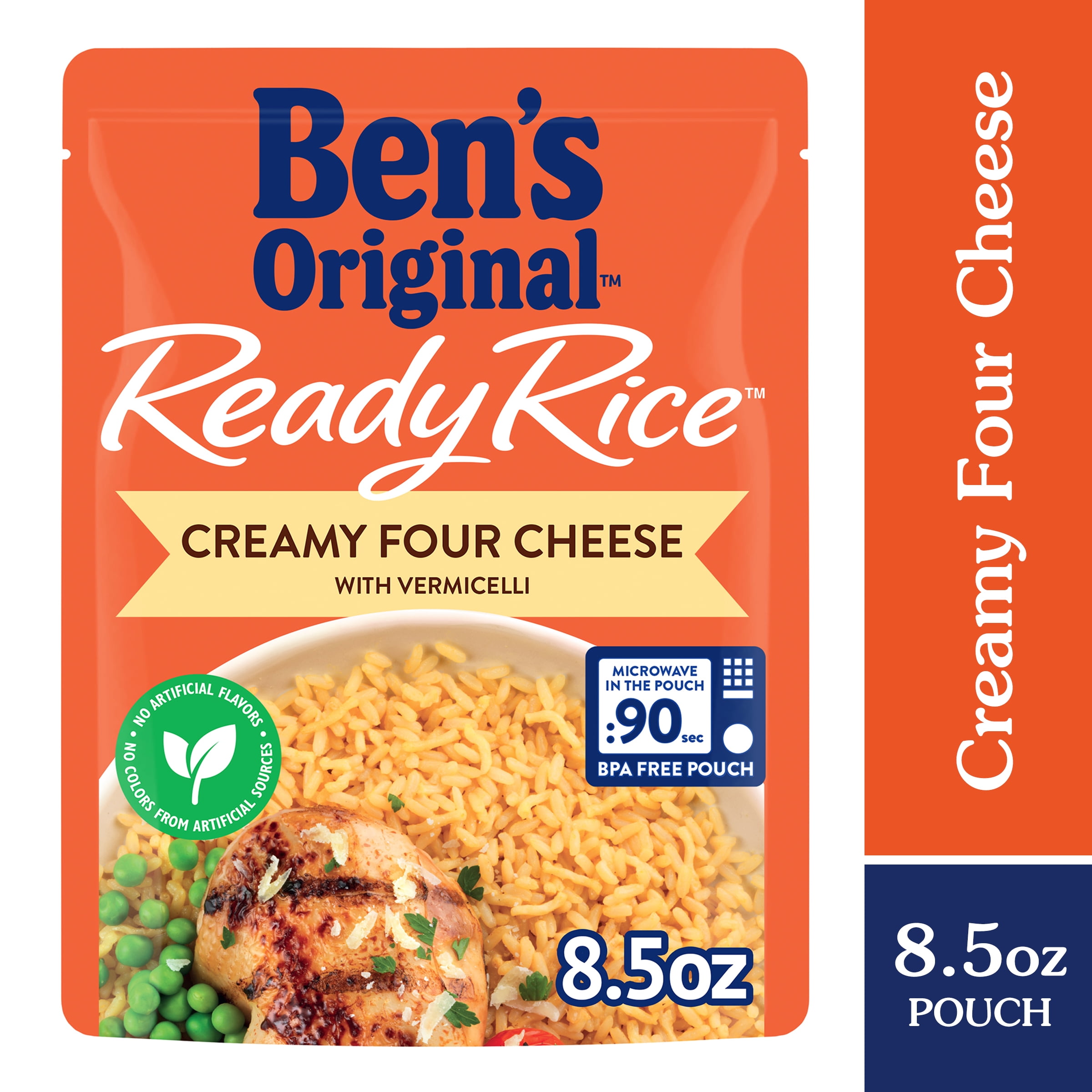 (12 pack) BEN'S ORIGINAL Ready Rice Creamy Four Cheese Flavored Rice, Easy Dinner Side, 8.5 oz Pouch