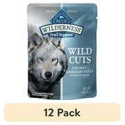 (12 pack) BLUE Wilderness Trail Toppers Dog Wet Food, Chicken Bites in Gravy, 3-oz Pouch