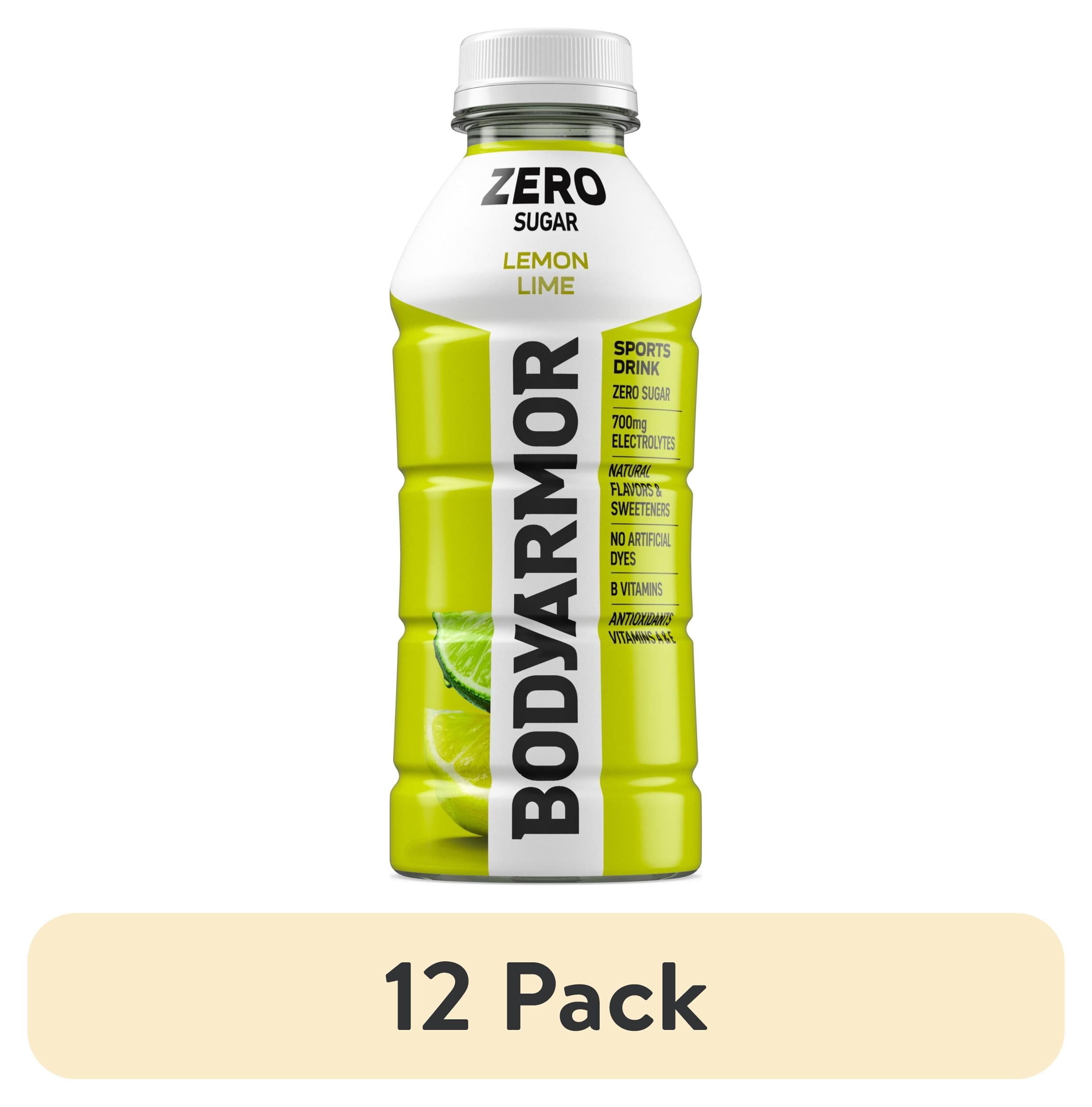 (12 pack) BODYARMOR Zero Sugar Lemon Lime Electrolyte Sports Drink Bottle, 16 fl oz