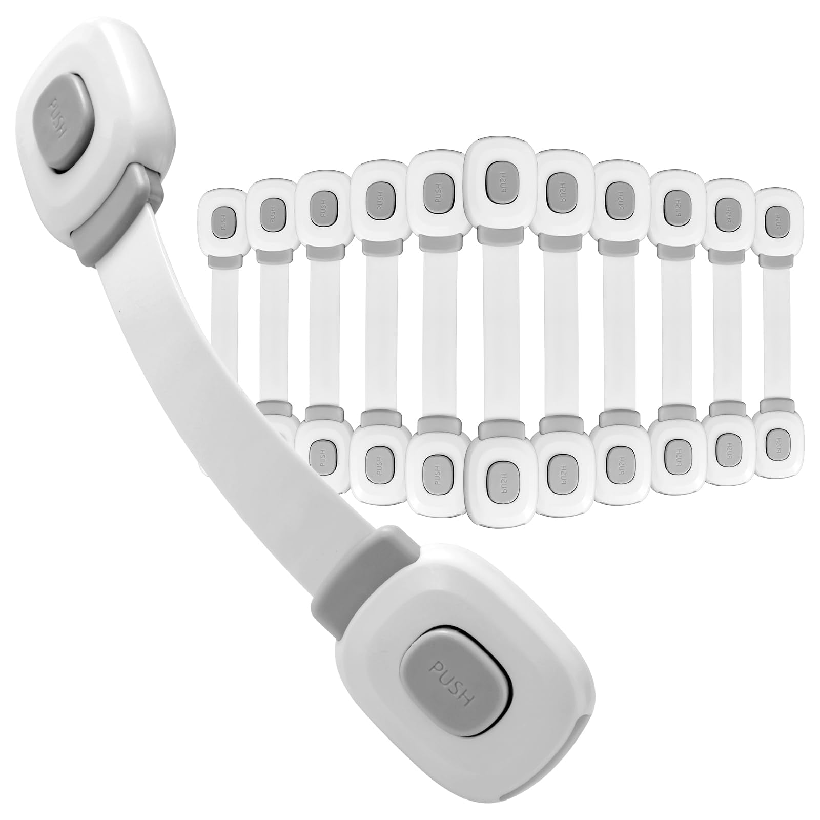 12 pack Baby Safety Cabinet Locks | Baby Proofing | Easy To Install | Cabinet Locks | Refrigerator Lock | Drawer Locks Child Safety | Door Locks for Kids | Door Latch (Locks)