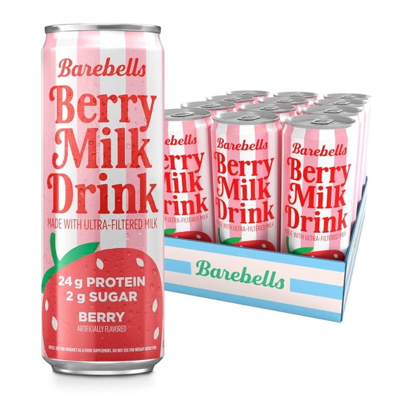 (12 pack) Barebells Berry Milk 325ml