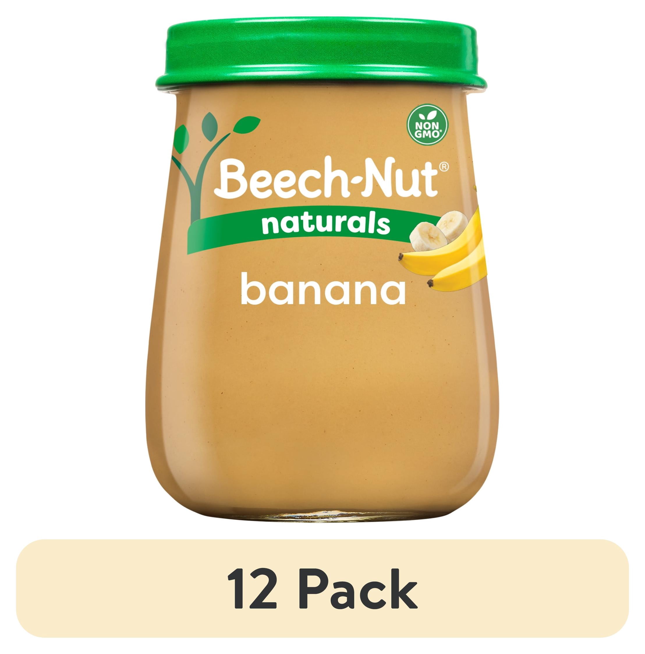(12 pack) Beech-Nut Naturals Stage 1 Baby Food, Banana, 4 oz Jar