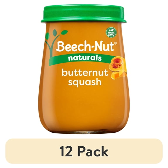 (12 pack) Beech-Nut Naturals Stage 1 Baby Food, Butternut Squash, 4 oz Jar
