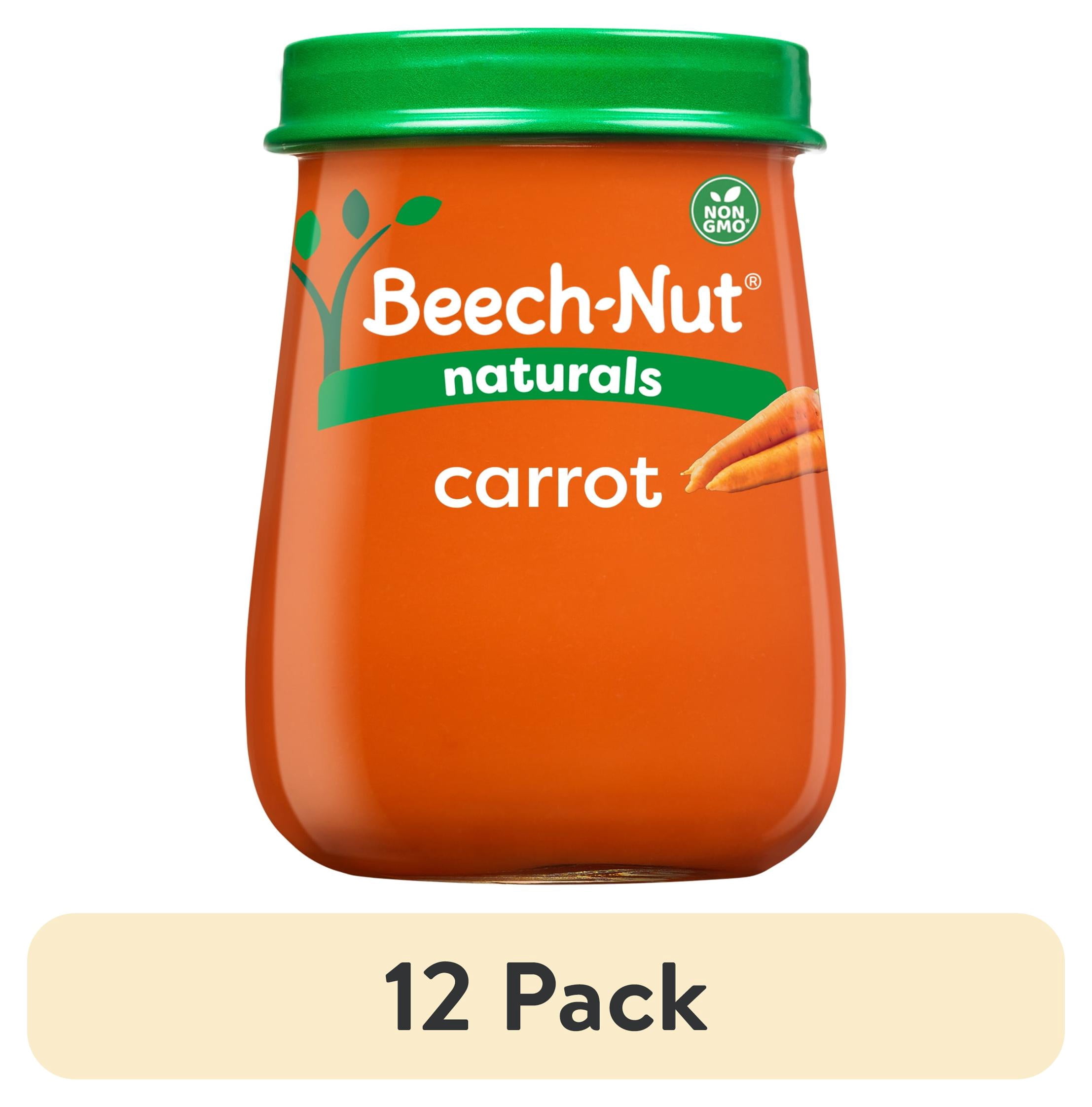 (12 pack) Beech-Nut Naturals Stage 1 Baby Food, Carrots, 4 oz Jar
