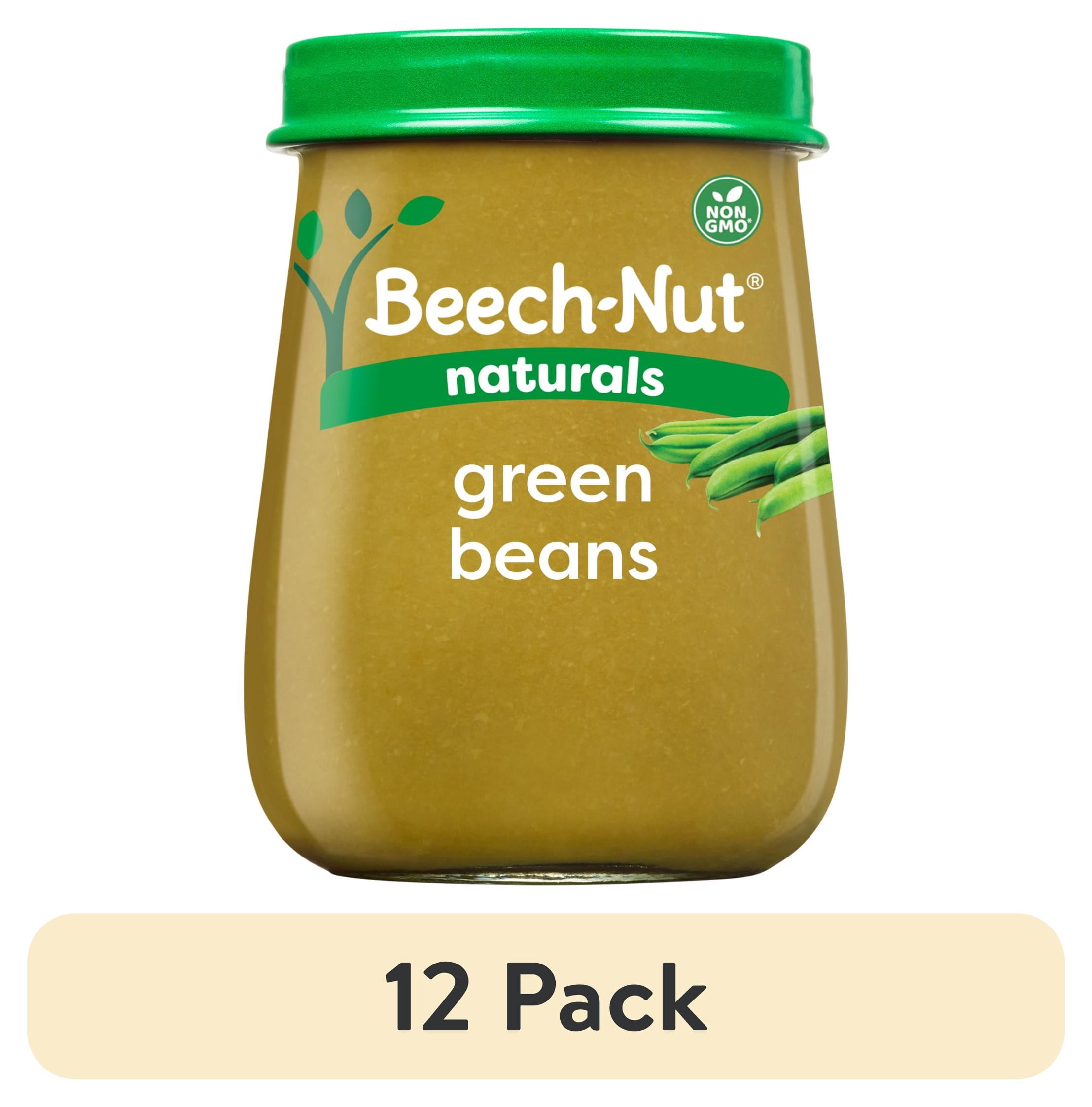 (12 pack) Beech-Nut Naturals Stage 1 Baby Food, Green Beans, 4 oz Jar
