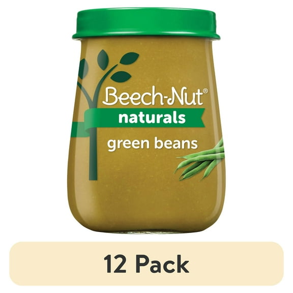 (12 pack) Beech-Nut Naturals Stage 1 Baby Food, Green Beans, 4 oz Jar