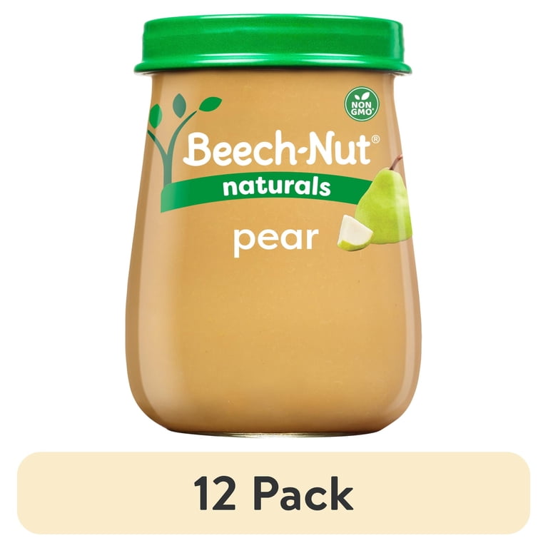 12 pack) Beech-Nut Naturals Stage 1 Baby Food, Pear, 4 oz Jar