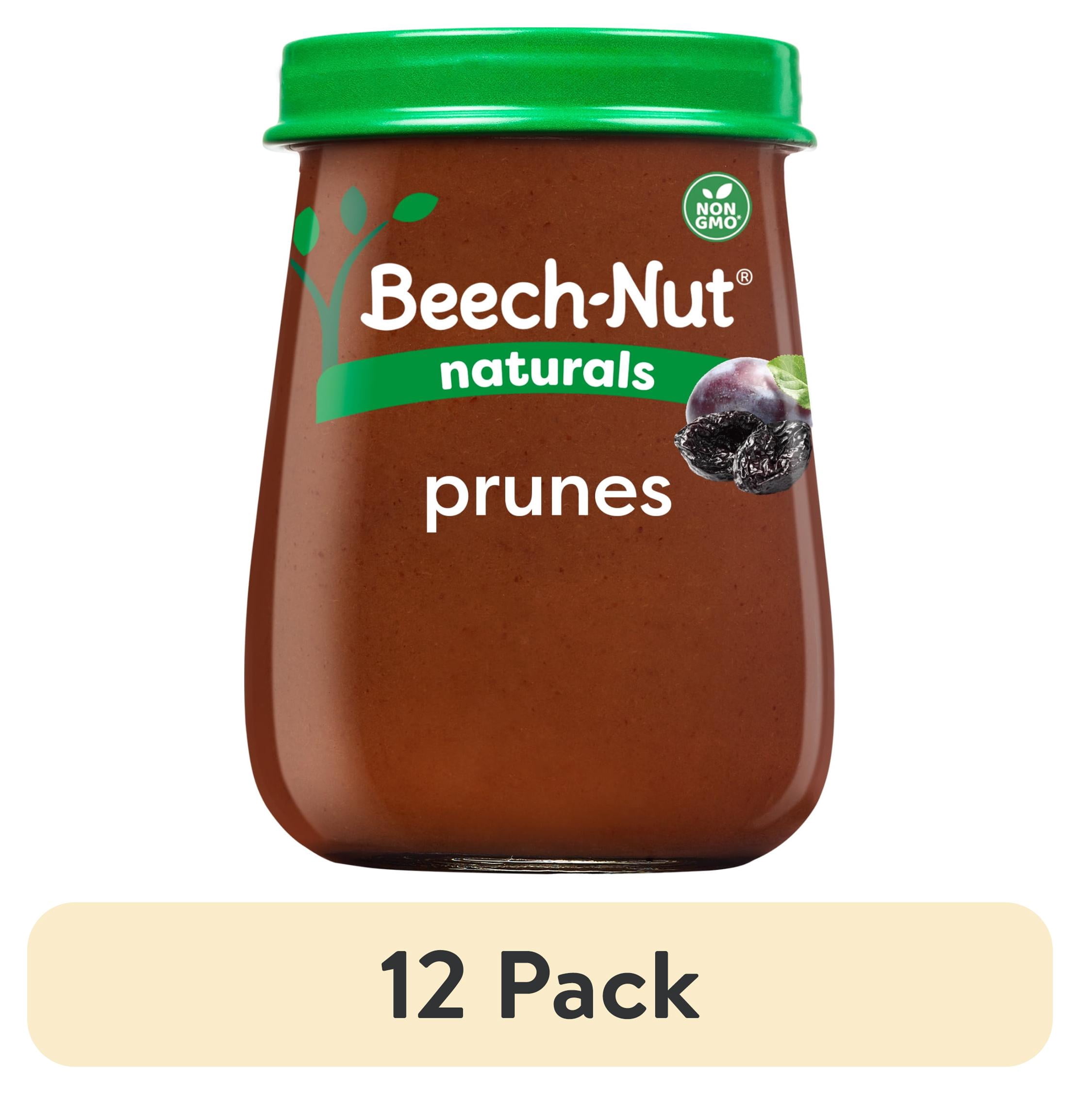 (12 pack) Beech-Nut Naturals Stage 1 Baby Food, Prunes, 4 oz Jar