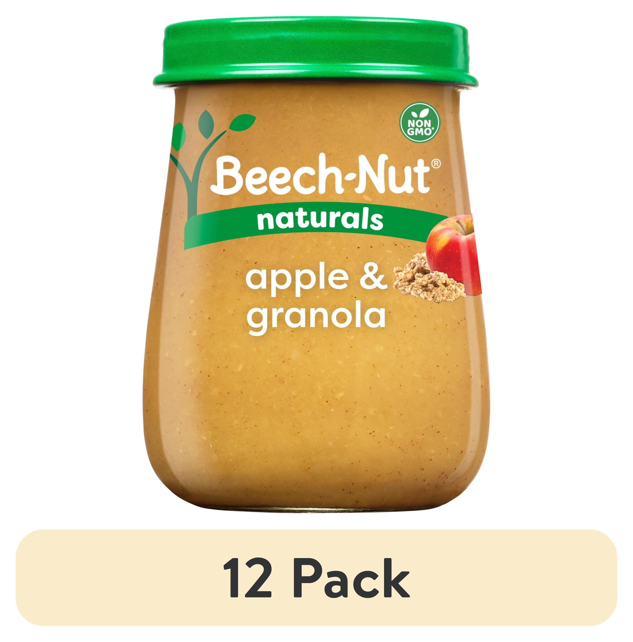(12 pack) Beech-Nut Naturals Stage 2 Baby Food, Apple & Granola, 4 oz Jar
