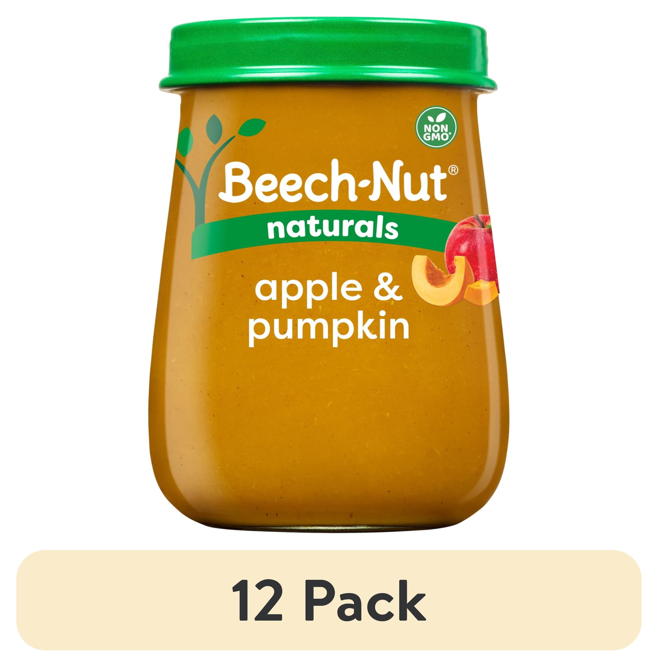 (12 pack) Beech-Nut Naturals Stage 2 Baby Food, Apple & Pumpkin, 4 oz Jar