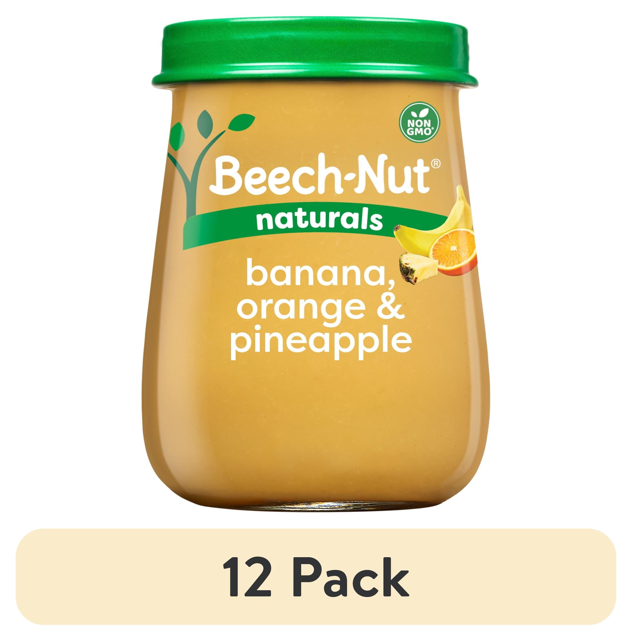 (12 pack) Beech-Nut Naturals Stage 2 Baby Food, Banana Orange & Pineapple, 4 oz Jar