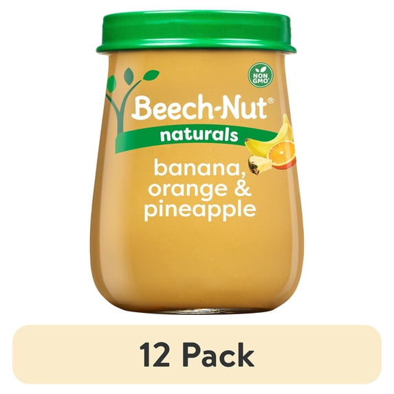 (12 pack) Beech-Nut Naturals Stage 2 Baby Food, Banana Orange & Pineapple, 4 oz Jar