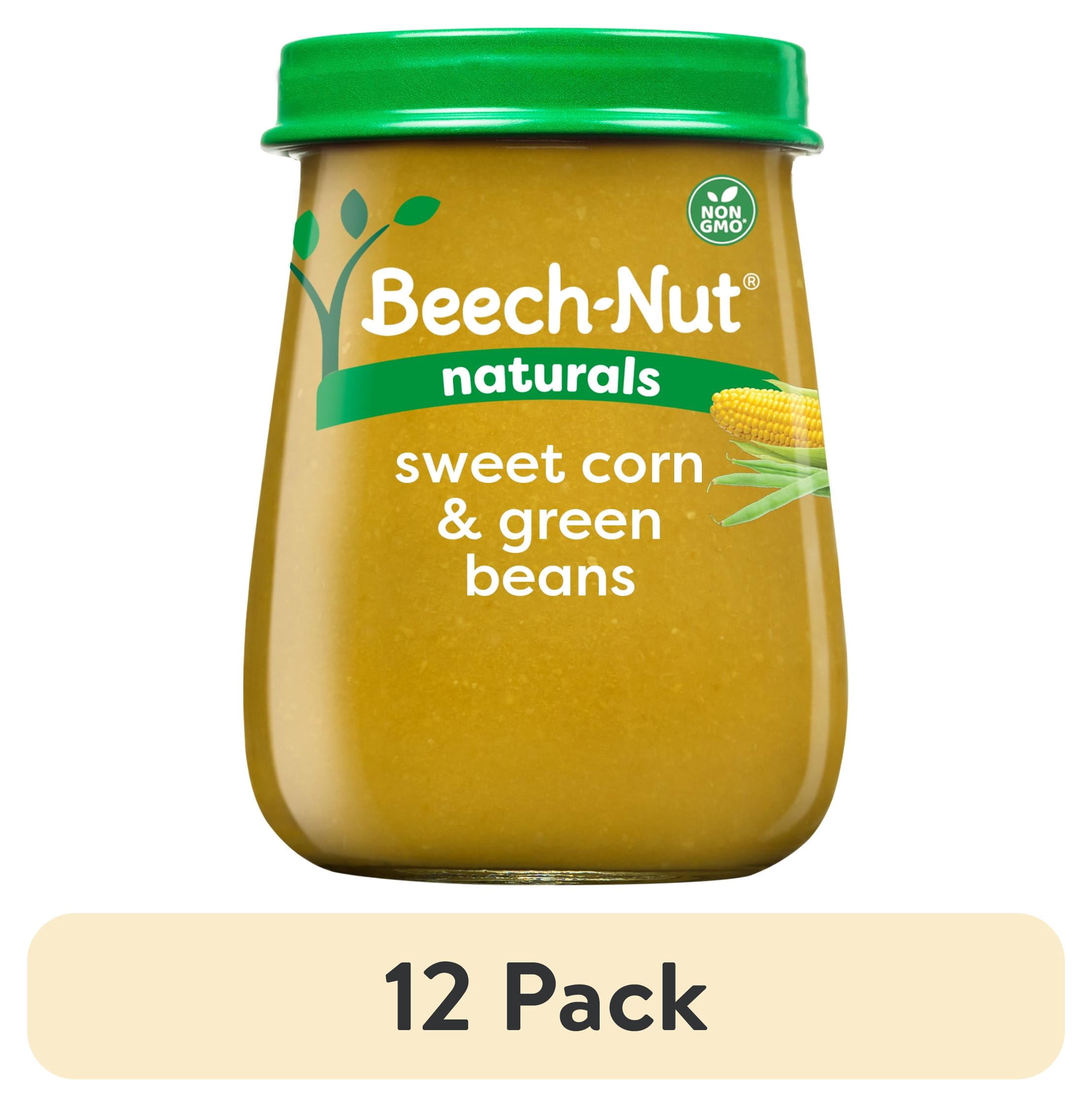(12 pack) Beech-Nut Naturals Stage 2 Baby Food, Sweet Corn & Green Beans, 4 oz Jar