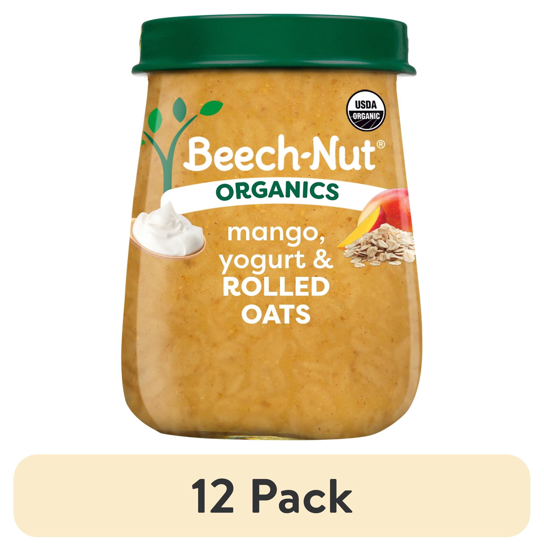 (12 pack) Beech-Nut Organics Stage 3 Organic Baby Food, Mango Yogurt & Oats, 4 oz Jar