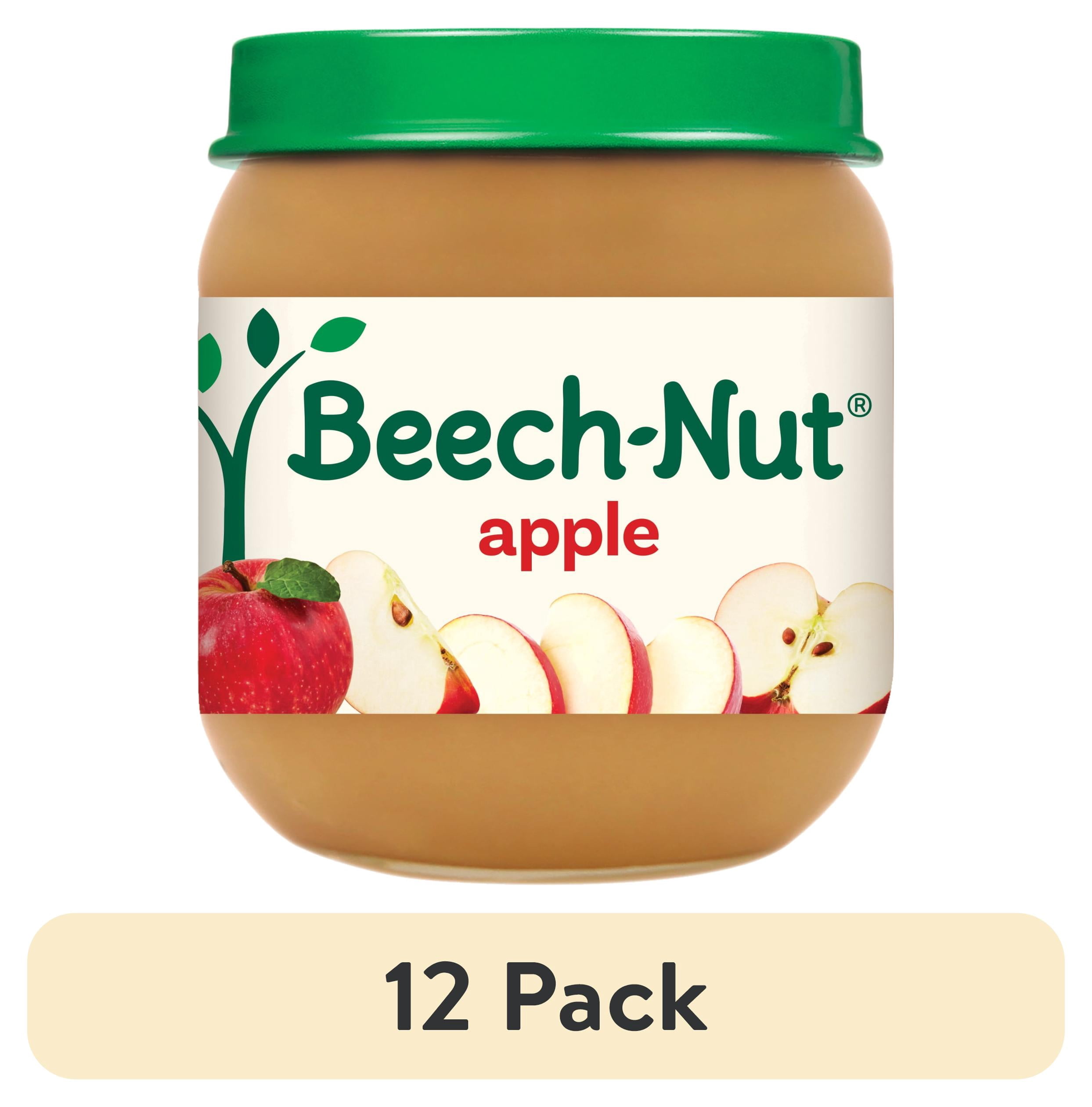 (12 pack) Beech-Nut Stage 2 Baby Food, Apple, 4 oz Jar