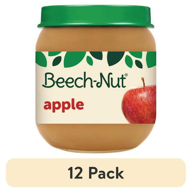 (12 pack) Beech-Nut Stage 2 Baby Food, Apple, 4 oz Jar