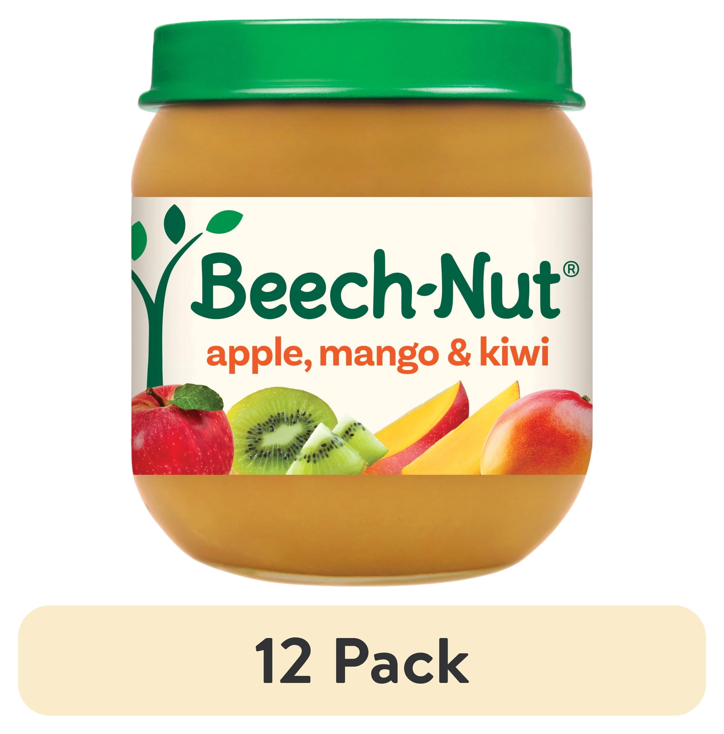 (12 pack) Beech-Nut Stage 2 Baby Food, Apple Mango & Kiwi, 4 oz Jar