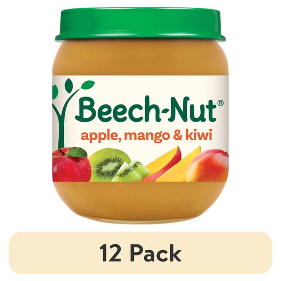 (12 pack) Beech-Nut Stage 2 Baby Food, Apple Mango & Kiwi, 4 oz Jar