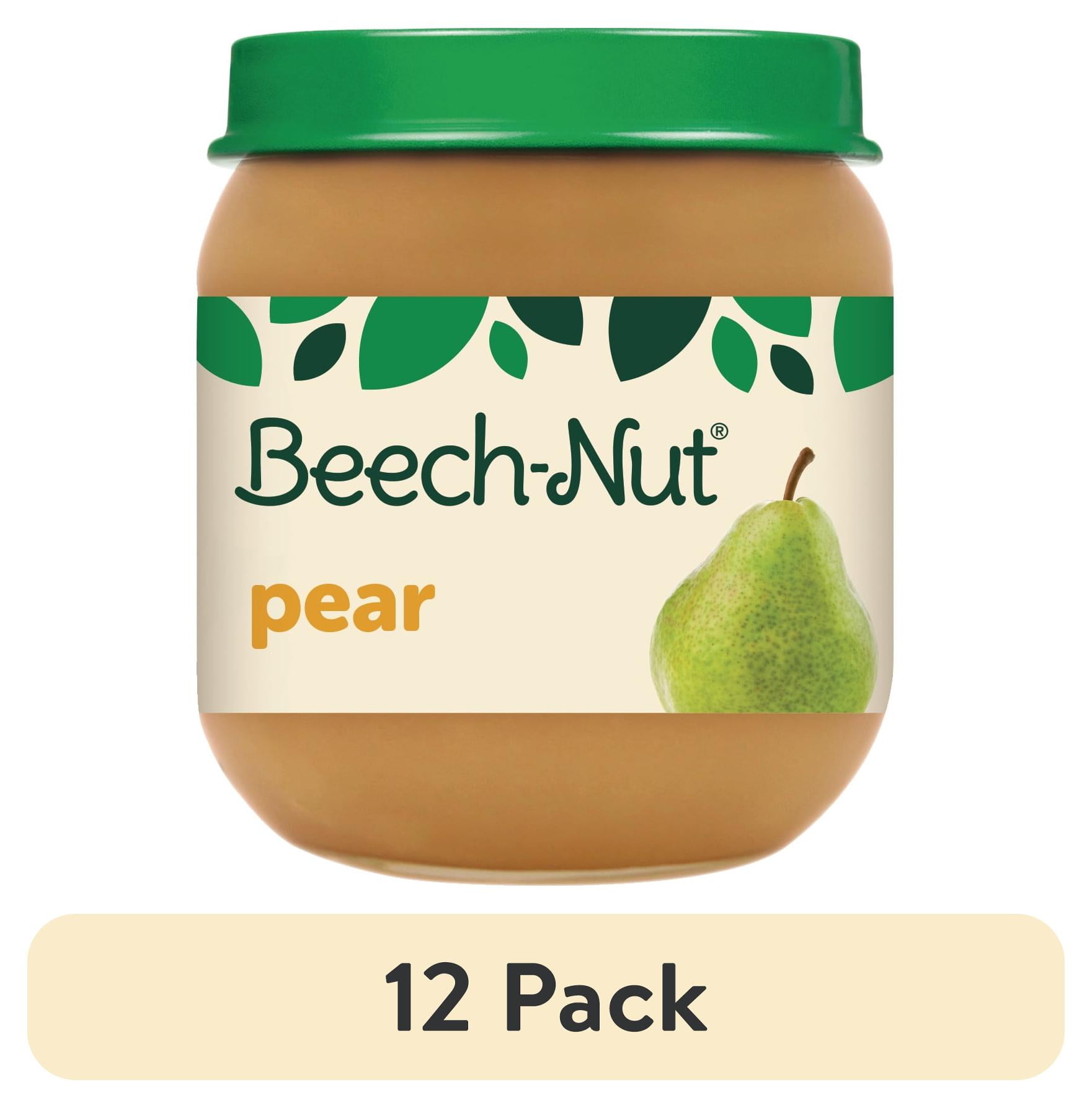 (12 pack) Beech-Nut Stage 2 Baby Food, Pear, 4 oz Jar