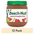 thumbnail image 1 of (12 pack) Beech-Nut Stage 2 Baby Food, Pear & Raspberries, 4 oz Jar, 1 of 6