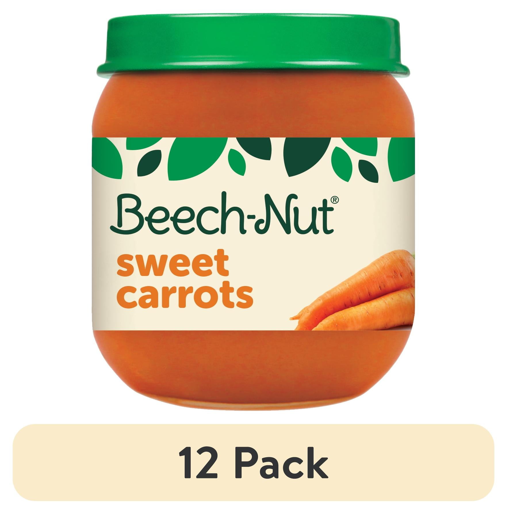 (12 pack) Beech-Nut Stage 2 Baby Food, Sweet Carrots, 4 oz Jar