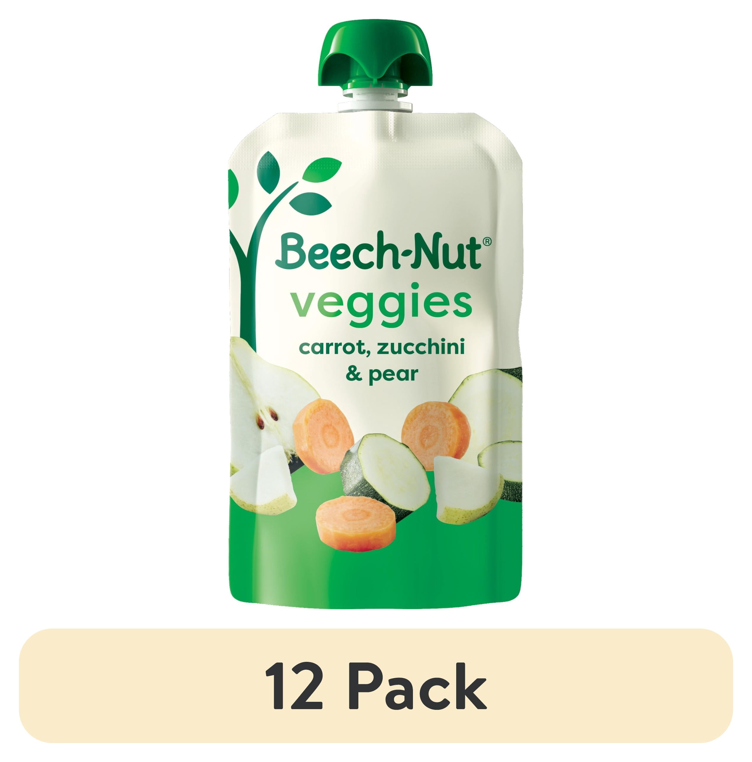 (12 pack) Beech-Nut Veggies Stage 2 Baby Food, Carrot Zucchini & Pear, 3.5 oz Pouch