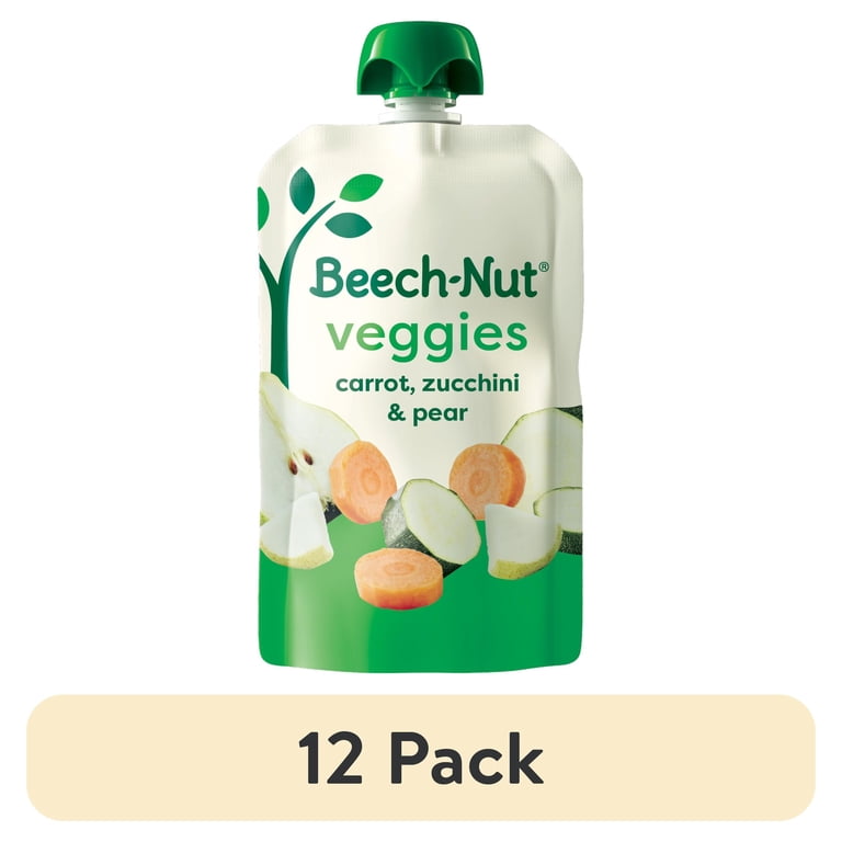 12 pack) Beech-Nut Veggies Stage 2 Baby Food, Carrot Zucchini