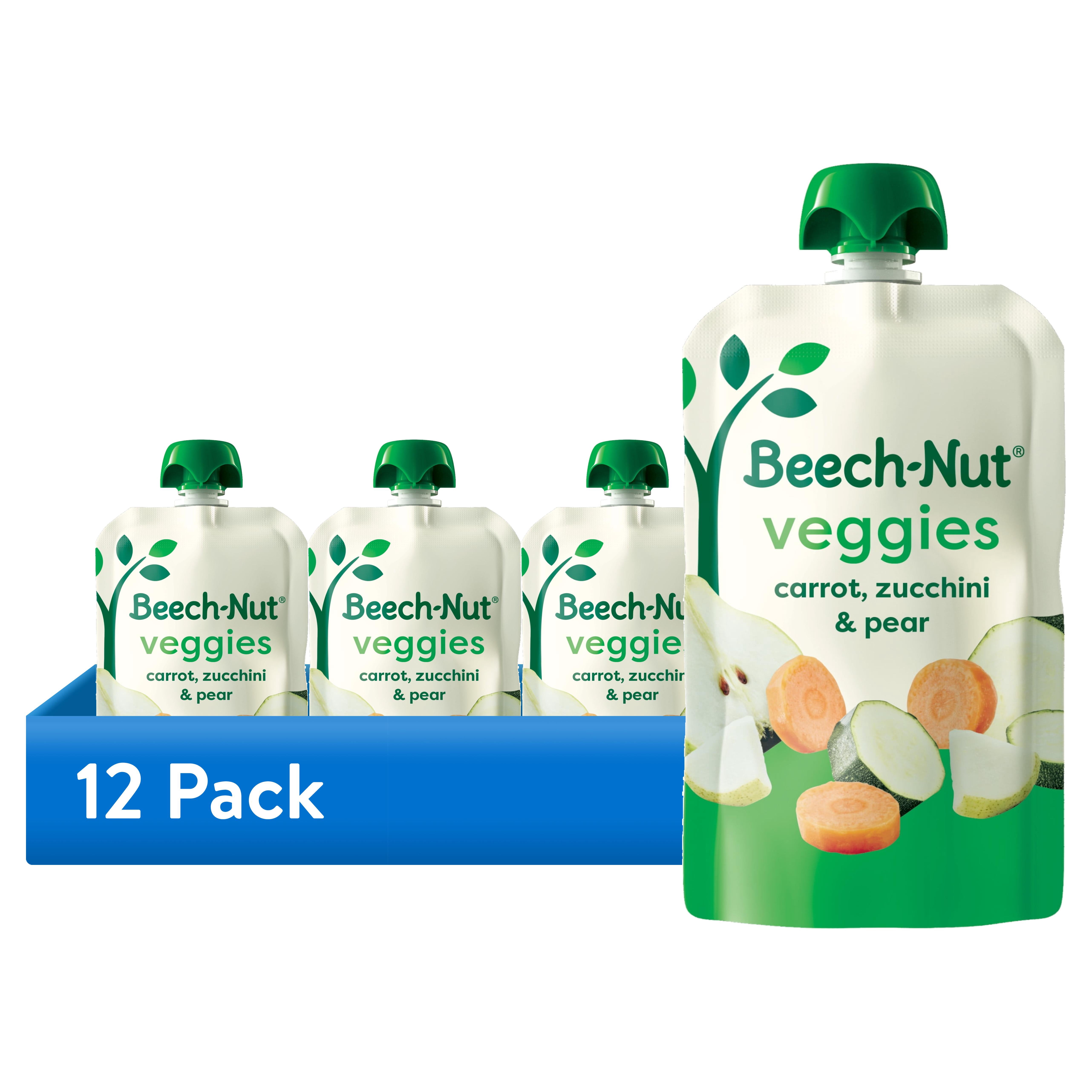 (12 pack) Beech-Nut Veggies Stage 2 Baby Food, Carrot Zucchini & Pear, 3.5 oz Pouch