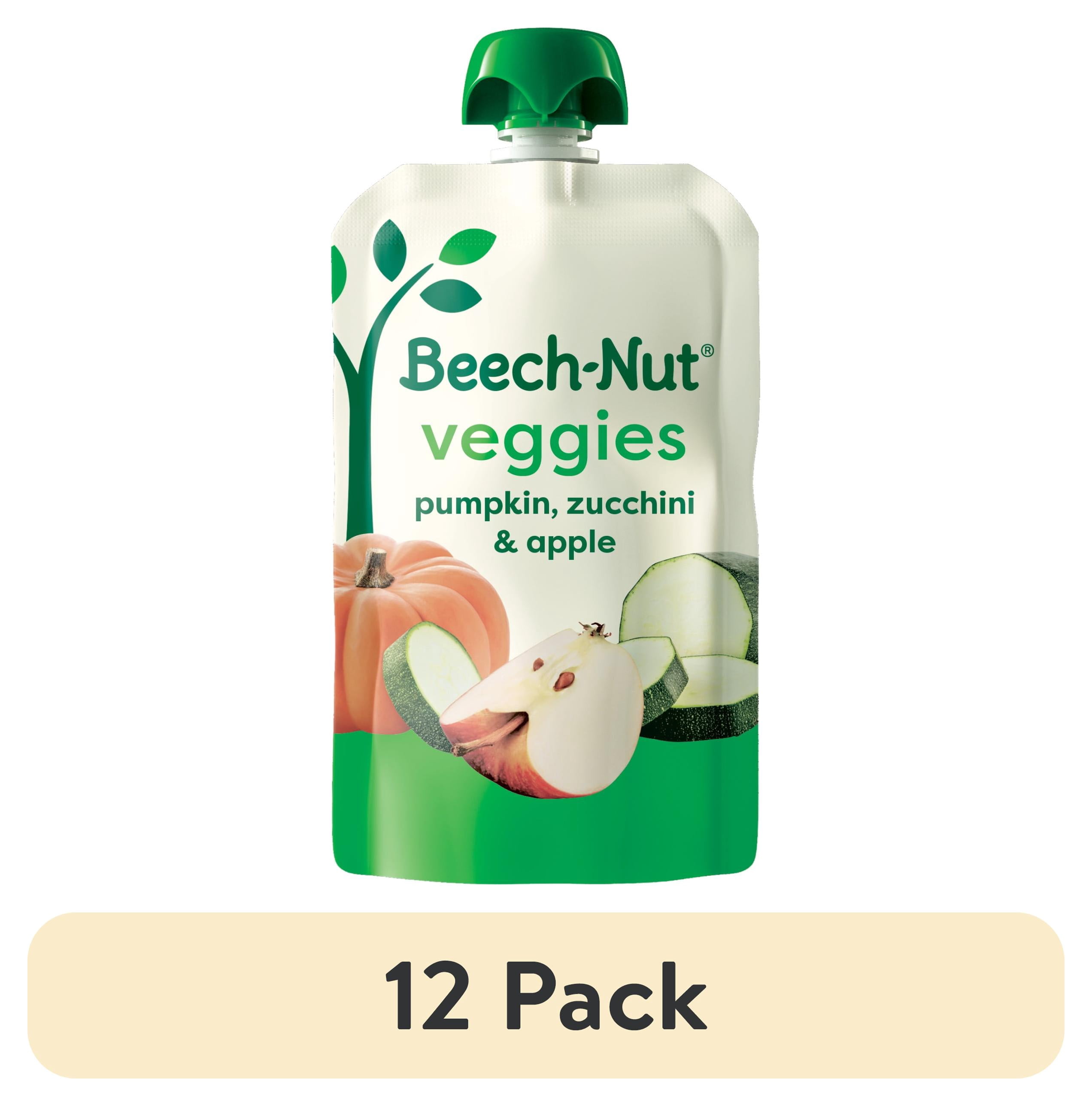 (12 pack) Beech-Nut Veggies Stage 2 Baby Food, Pumpkin Zucchini & Apple, 3.5 oz Pouch