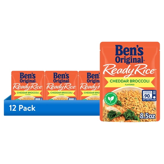 Cheddar Rice Packs (12 pack) Ben's Original Cheddar Broccoli Flavored Ready Rice, Easy ...