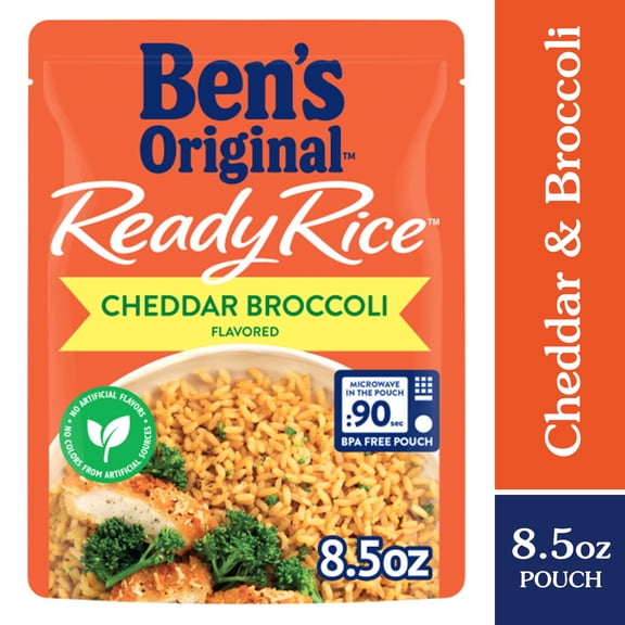 (12 pack) Ben's Original Flavored Ready Rice with Cheddar and Broccoli, 8.5 oz Pouch