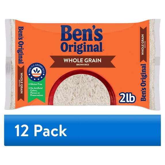 (12 pack) Ben's Original Whole Grain Brown Rice, 2 lb Bag