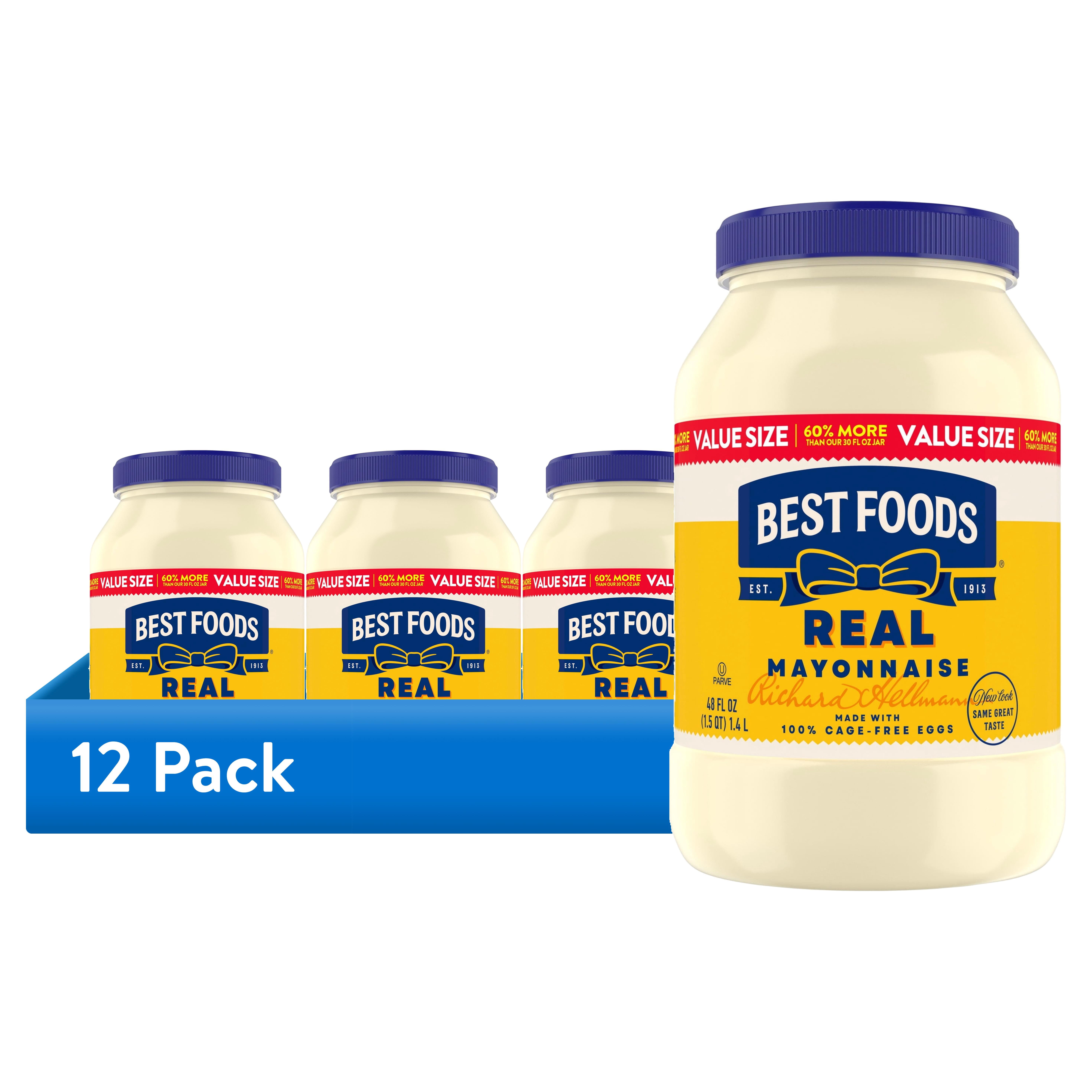 (12 pack) Best Foods Mayonnaise Real Mayo, 48 fl oz