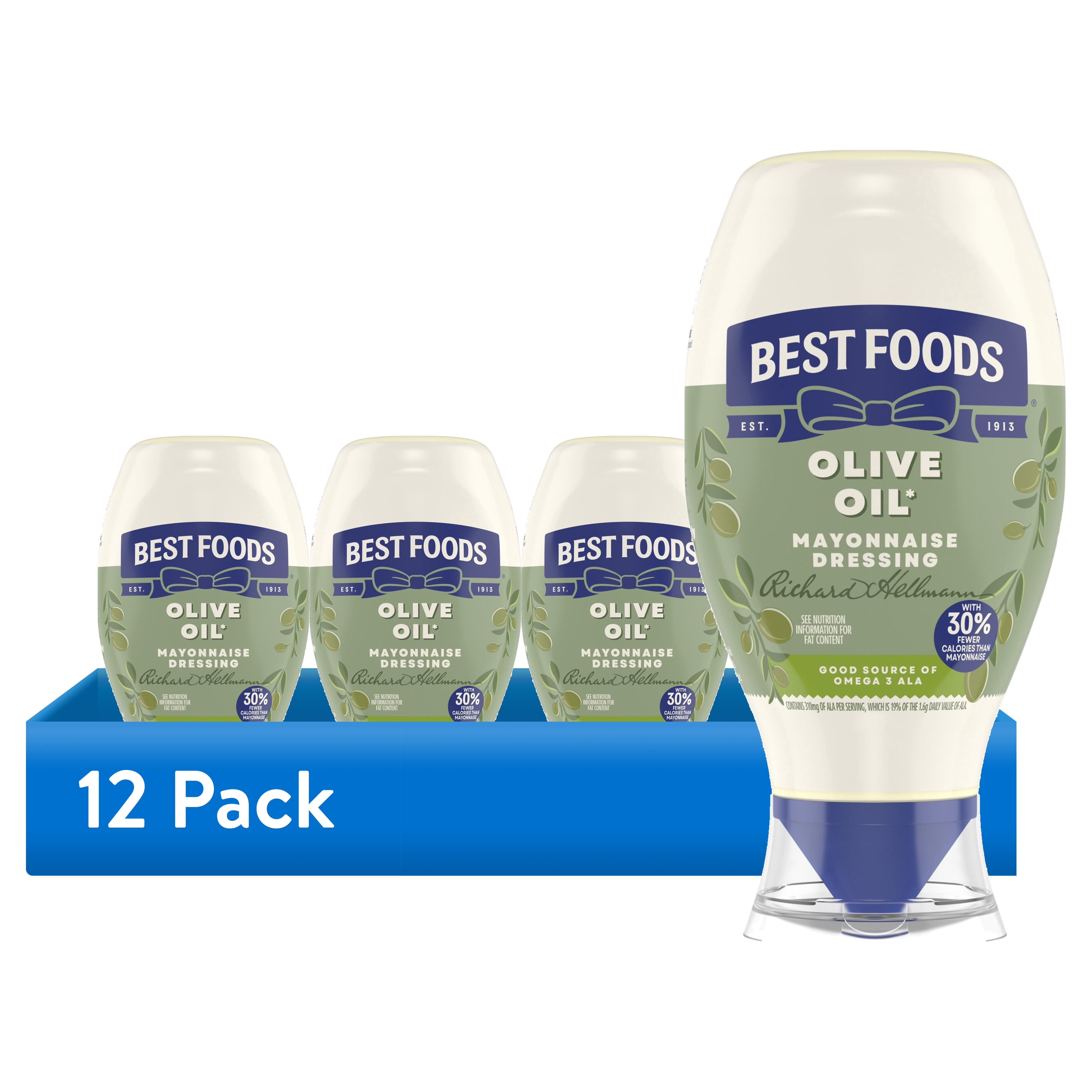 (12 pack) Best Foods Rich in Omega 3 ALA Olive Oil Mayonnaise, 20 fl oz Bottle