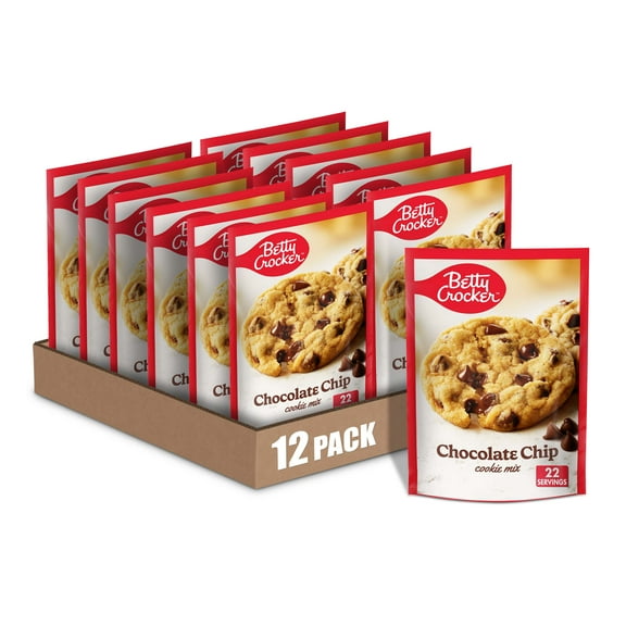 (12 pack) Betty Crocker Chocolate Chip Cookies, Cookie Baking Mix, 17.5 oz