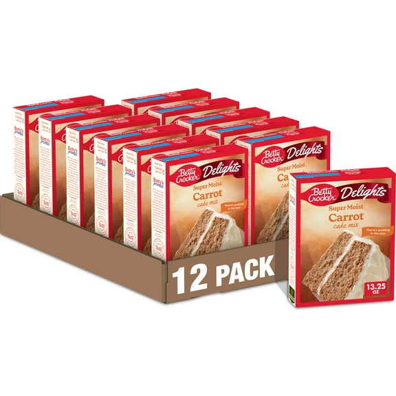 (12 pack) Betty Crocker Delights Super Moist Carrot Cake Mix, 13.25 oz.