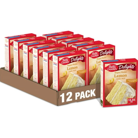 (12 pack) Betty Crocker Delights Super Moist Lemon Cake Mix, 13.25 oz