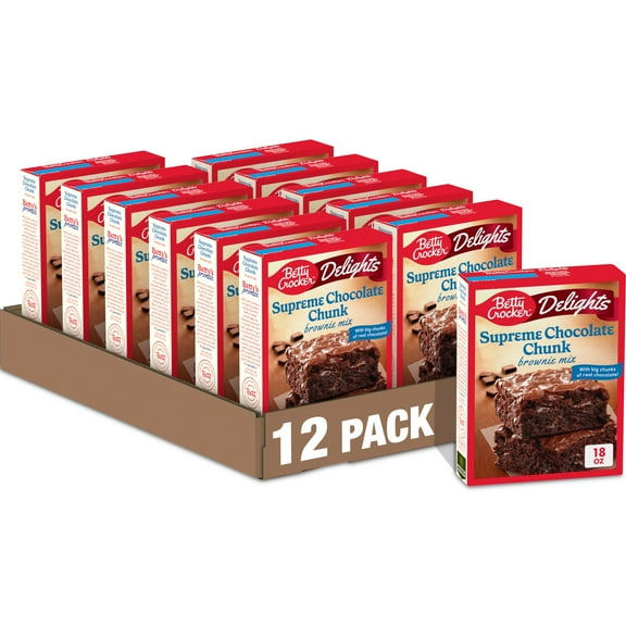 (12 pack) Betty Crocker Delights Supreme Chocolate Chunk Brownie Mix, 18 oz.