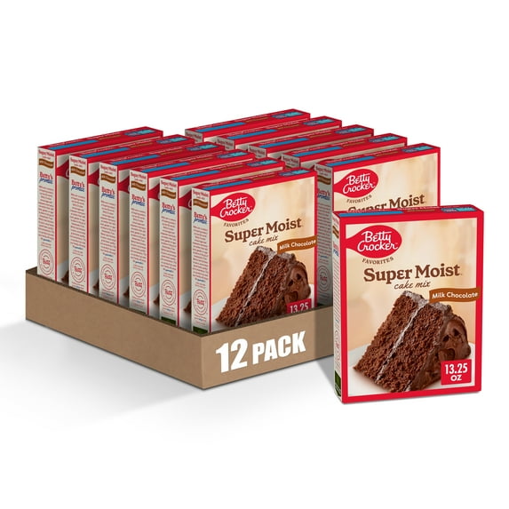 (12 pack) Betty Crocker Favorites Super Moist Milk Chocolate Cake Mix, 13.25 oz.